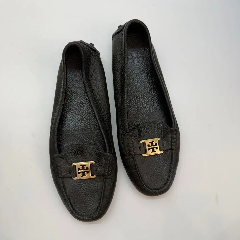 Tory Burch Black Kendrick Driving Loafers 9.5